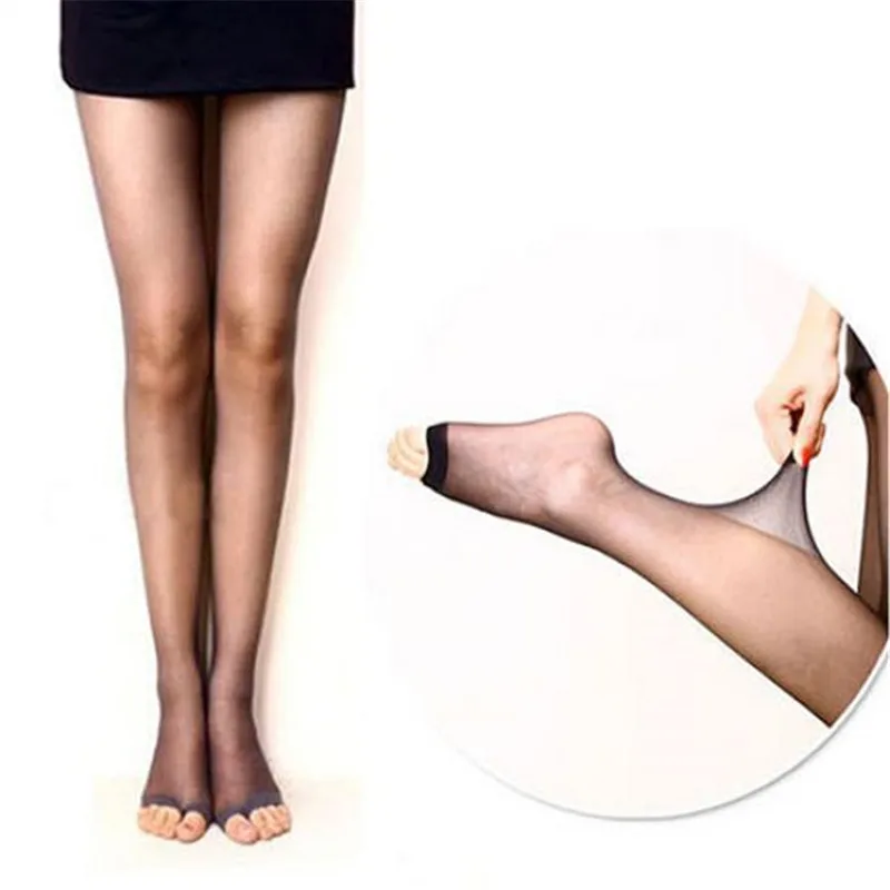 Women Fashion Open Toe Sexy Sheer One Size Ultra-Thin Slim Stretch Pantyhose Tight Seamless mujer Stocking Female Nylon Tights
