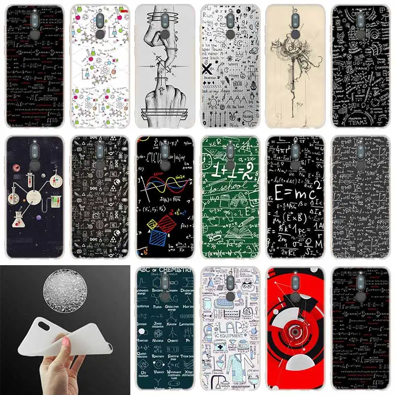 

silicone case Chemistry drawing Pattern For Huawei Mate 20 10 Lite 20 pro s Nova 3 4 3i y9 y6 y5 y7 pro 2019 2018 2017 20X Cover