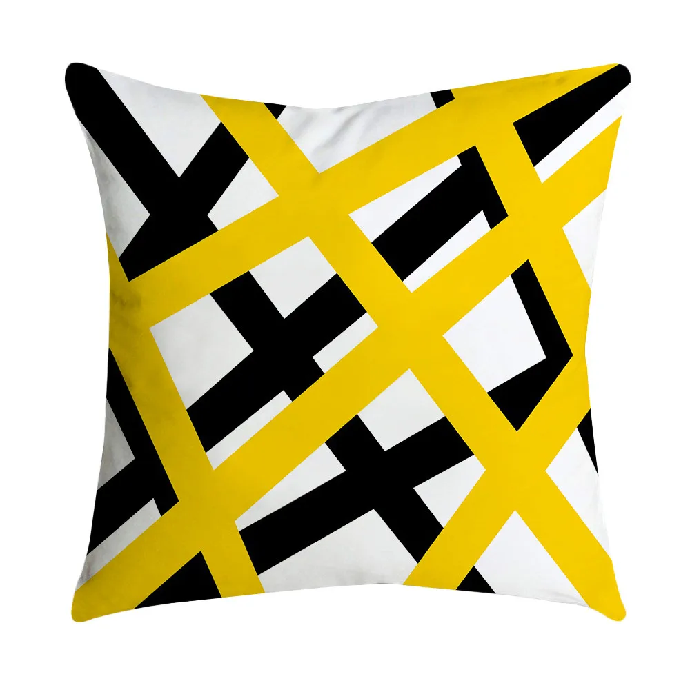 Yellow Pillow Case Sofa Car Waist Throw Cushion Cover Home Decor Cushion Cover Home Decor Наволочка