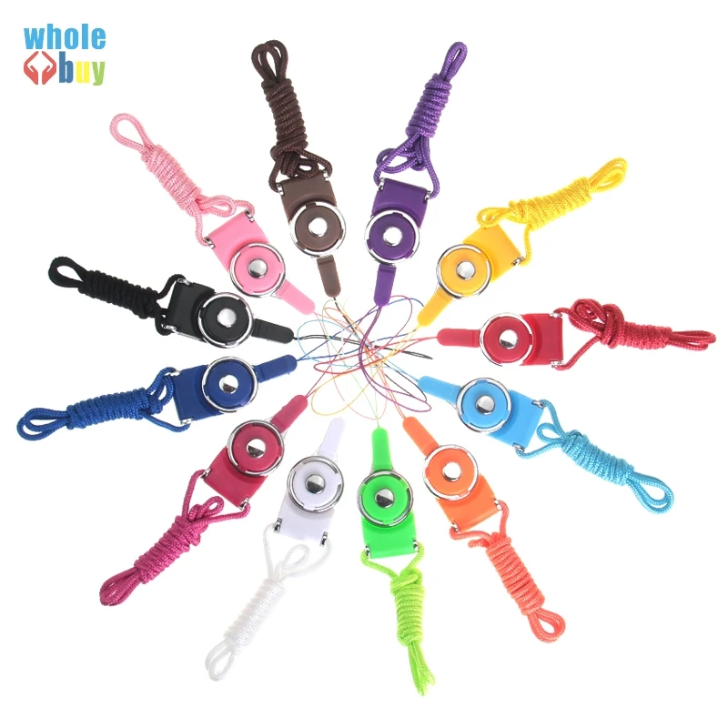 500pcs/lot Mobile Phone Lanyard Strap Hange Rope on Neck Wholesale Removable Hanging Rope Universal Korean Rotary Buckle Strap