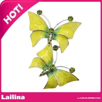 

Enamel Yellow Butterfly Crystal Pin Brooch