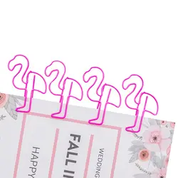 6 шт./лот красивые Фламинго закладки планировщик металлический зажим для бумаги Материал закладки для книги канцелярский школьный офисный