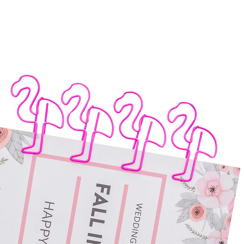 

6Pcs/lot Beautiful Flamingo Bookmark Planner Paper Clip Metal Material Bookmarks for Book Stationery School Office Supplies
