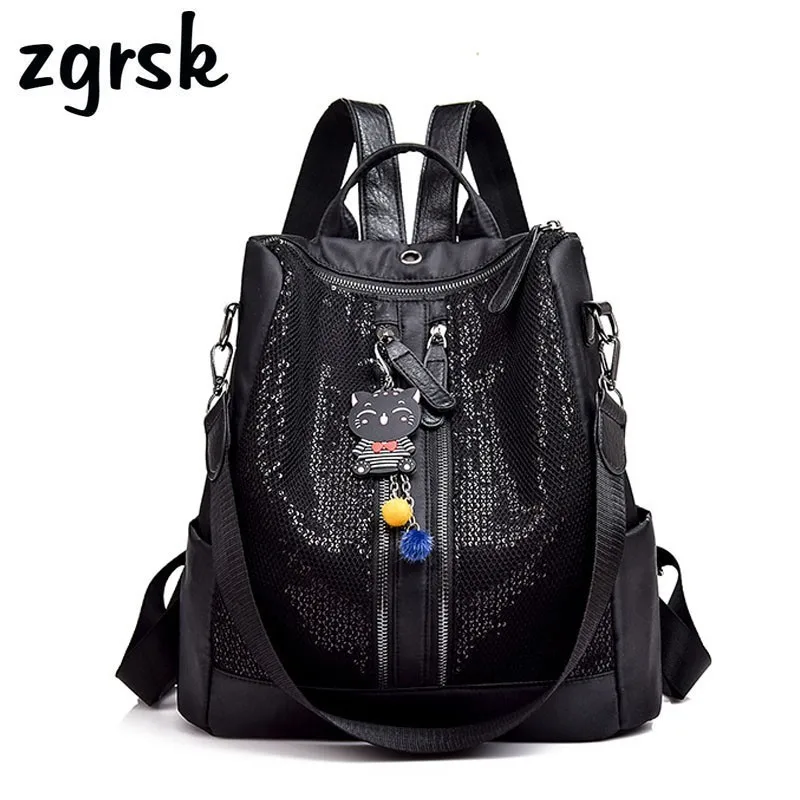

Women Backpacks Oxford Women Folding Floral Backpack School Bags For Girls Bookbag Female Multifunction Bagpack Mochilar