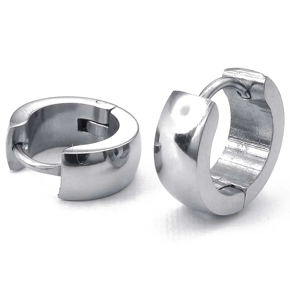 Ювелирные серьги-минималистичный дизайн шарнирных колец-нержавеющая сталь-для мужчин и женщин-серебро-с подарочной сумкой