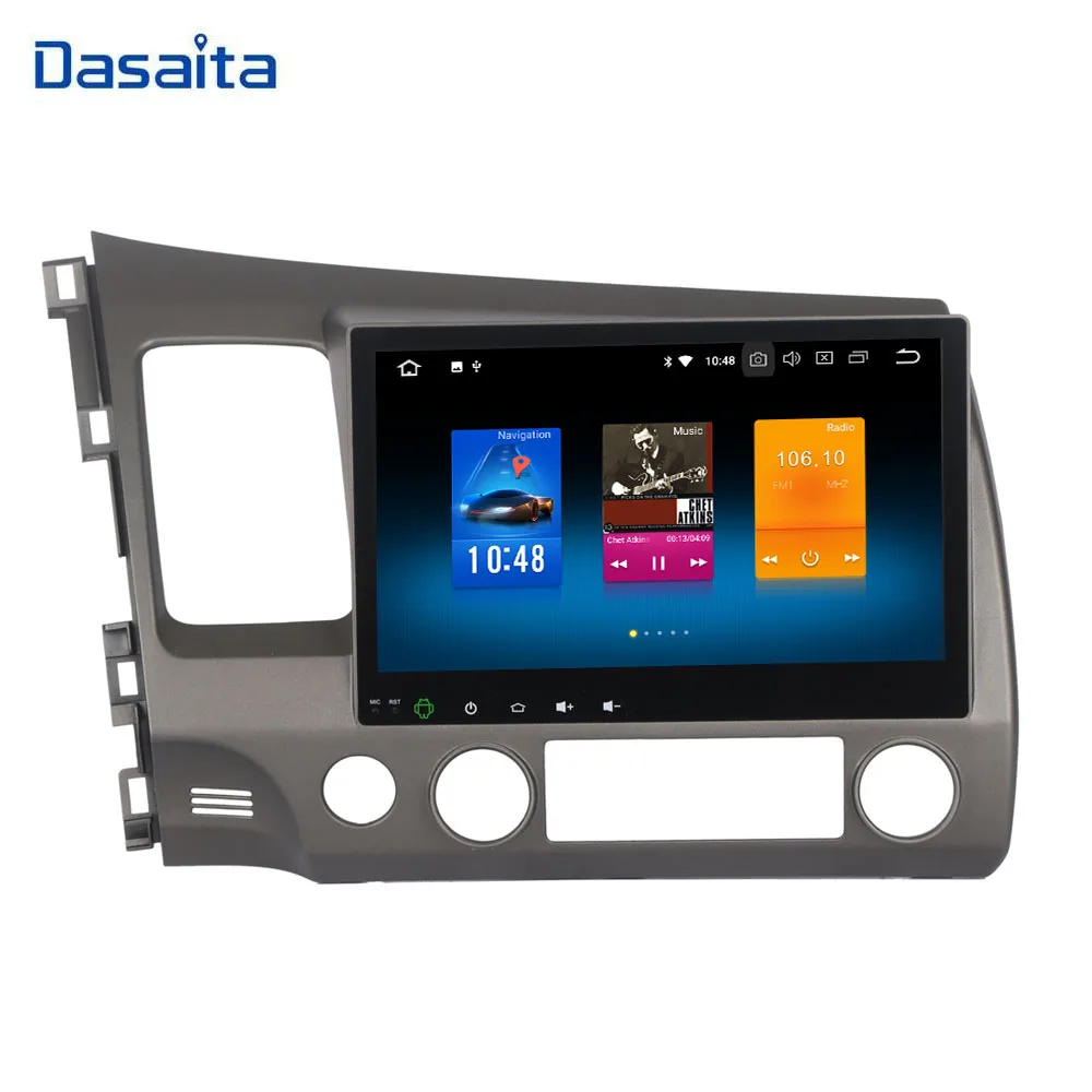 Discount 10.2" ips Android 8.0 Radio stereo for Honda Civic 2006-2011 Car multimedia built-in GPS WIFI with 8-Core 4Gb+32Gb autoradio 2