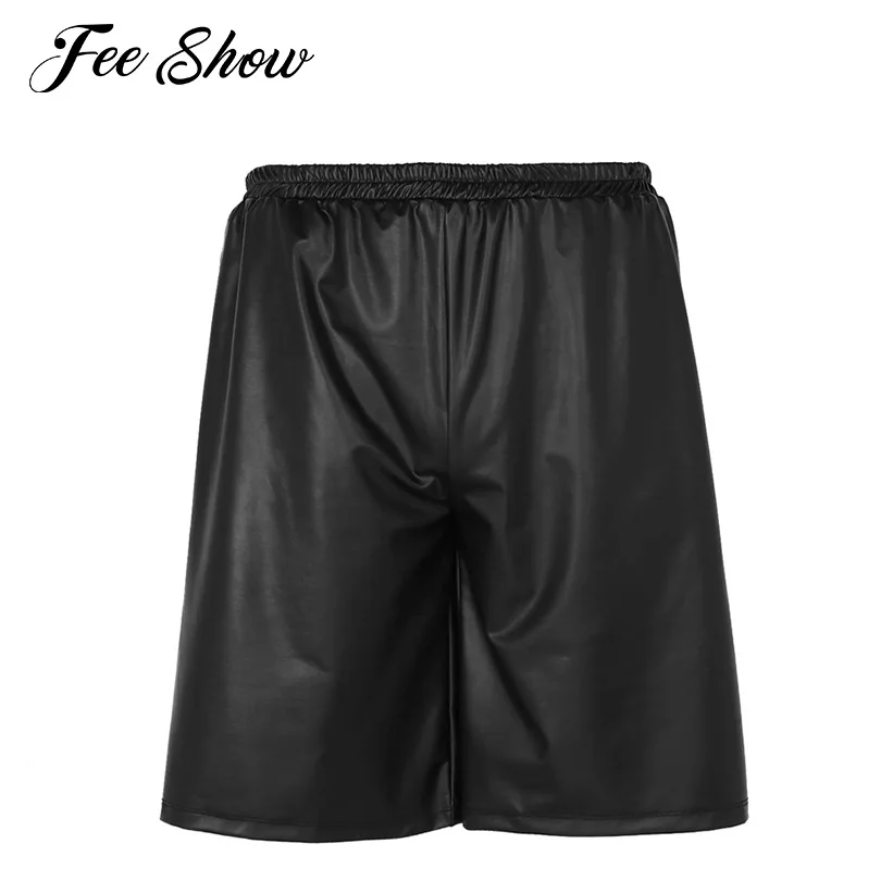 2018 New Arrival Mens Fashion Shorts Straight Soft Faux Leather Loose