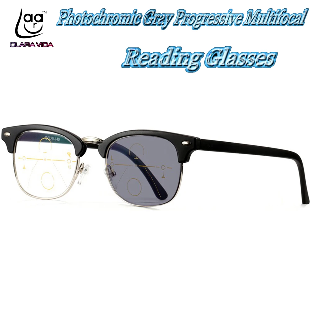 

Photochromic Gray Progressive Multifocal Reading Glasses