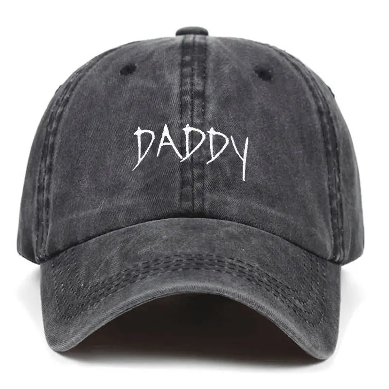 2018 new DADDY Embroidered Adjustable Cap cotton Washed Dad Hat solid
