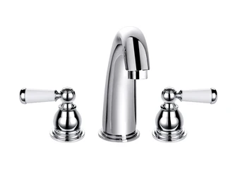 

Kitchen bathroom double three-hole basin faucet split type cold and hot all copper washbasin sink basin bibcock wx5151042