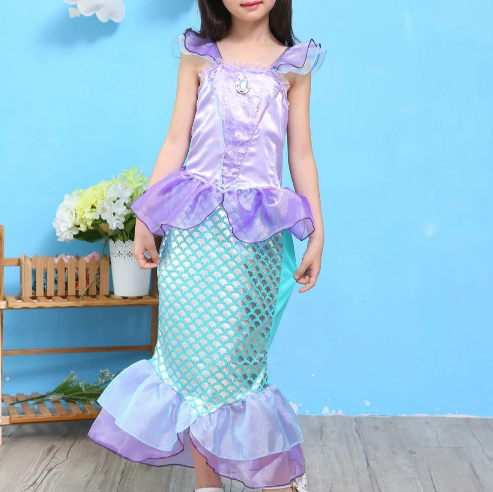 EVER FAIRY/детская одежда для маленьких девочек; нарядное платье Русалочки для девочек; костюм принцессы Ариэль для костюмированной вечеринки на Хэллоуин