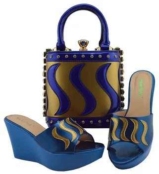 

Royal blue Novel Design Shoes and Bag Set African Sets Italian Shoes with Matching Bags Women Shoes and Bag African Party Shoes