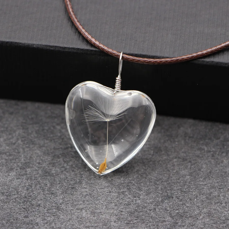 Ручной работы Ретро Кристалл Одуванчик Семена желания настоящие цветы овальное