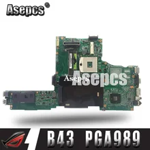 Asepcs B43 Laotop материнская плата для ASUS B43 B43F B43S тест оригинальная материнская плата PGA989