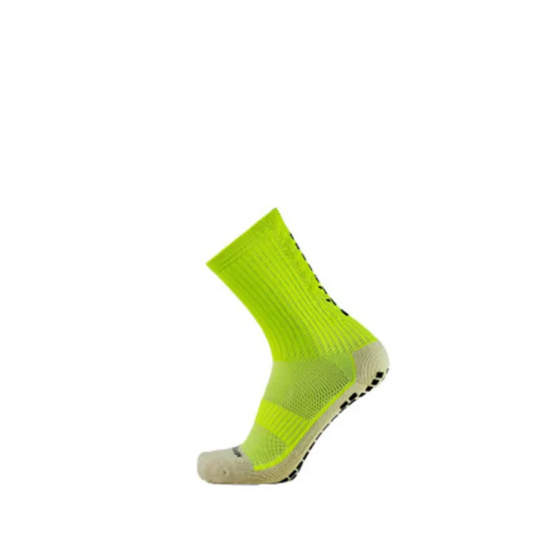 Fluorescent green Новые футбольные носки, противоскользящие футбольные носки, мужские спортивные носки, хорошее качество, хлопок, Calcetines, такой же тип, как и truscox, 9 цветов - Цвет: Fluorescent green