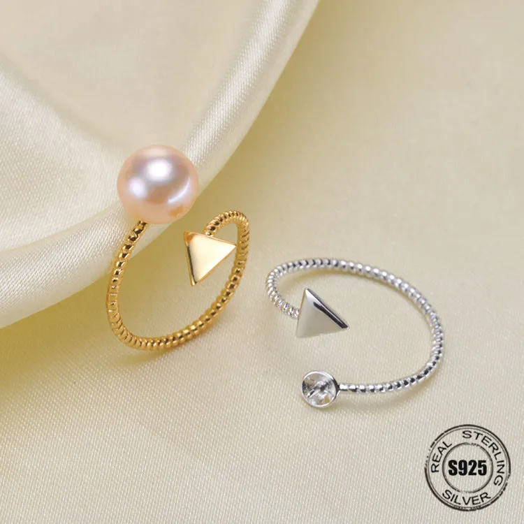 925 Sterling Silver Ring Settings Adjustable Classic Ring Jewelry