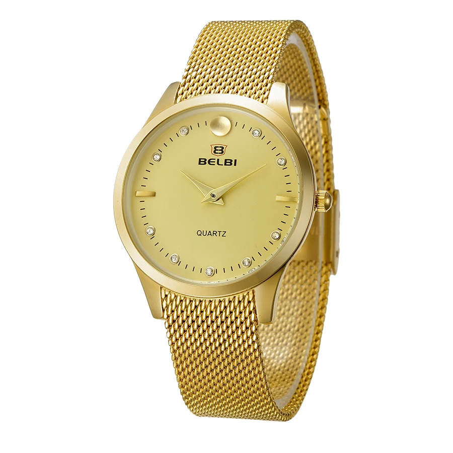 Belbi новые модные женские часы лучший бренд роскошные стальные сетчатые кварцевые платья часы женские со стразами наручные часы Relogio Feminino