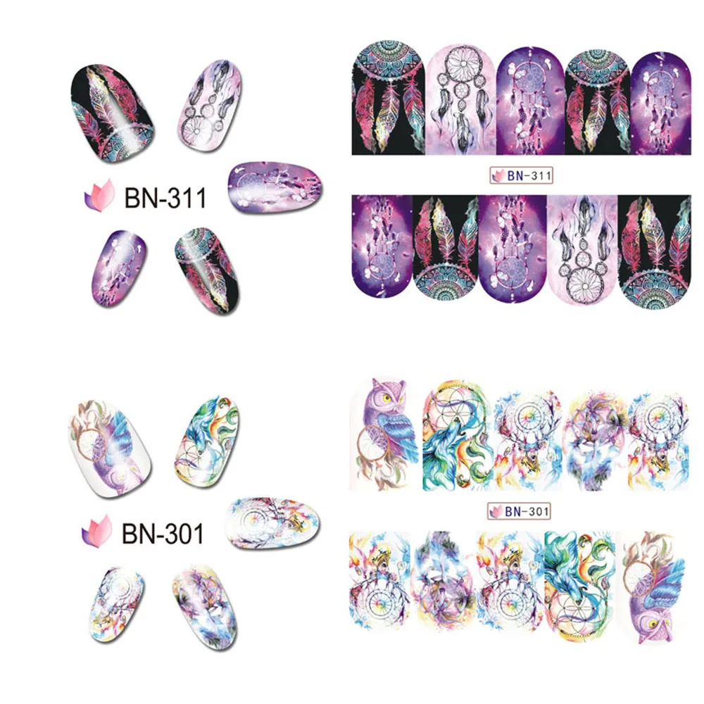 12pcs-New-Halloween-Night-Owl-Campanula-Pattern-Sticker-Water-Transfer-Nail-Art-Stickers-Decal-Slider-BN301 (5)