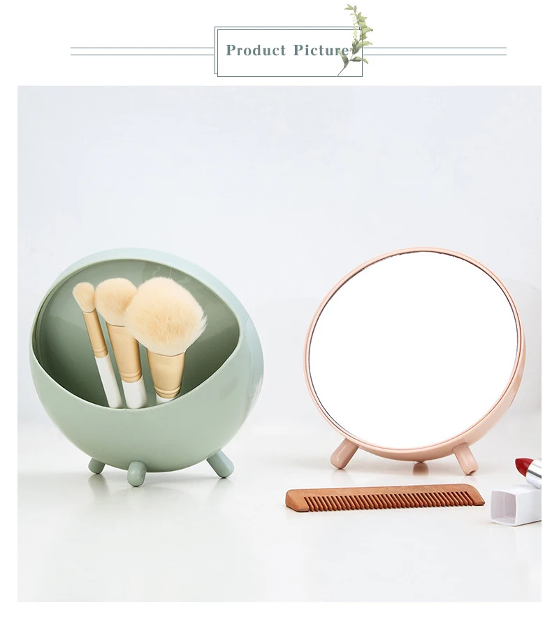 Зеркало простое круглое портативное студенческое макияж принцесса зеркало настольные маленькие круглые зеркала макияж зеркала настольное хранение туалетное