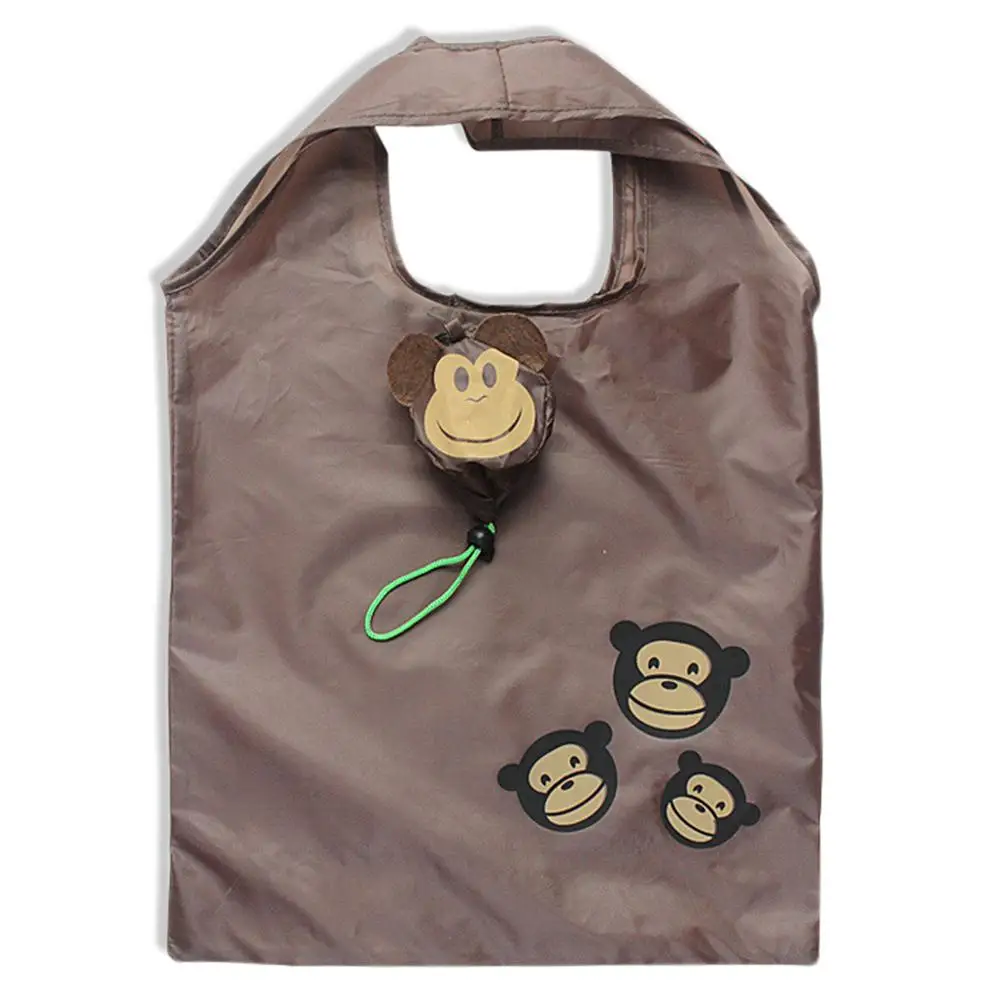 Cartoon Foldable Shopping Bag Supermaket Monkey Cute Animal Pattern Eco