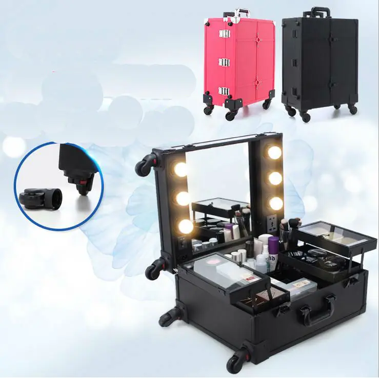 lighted travel makeup case