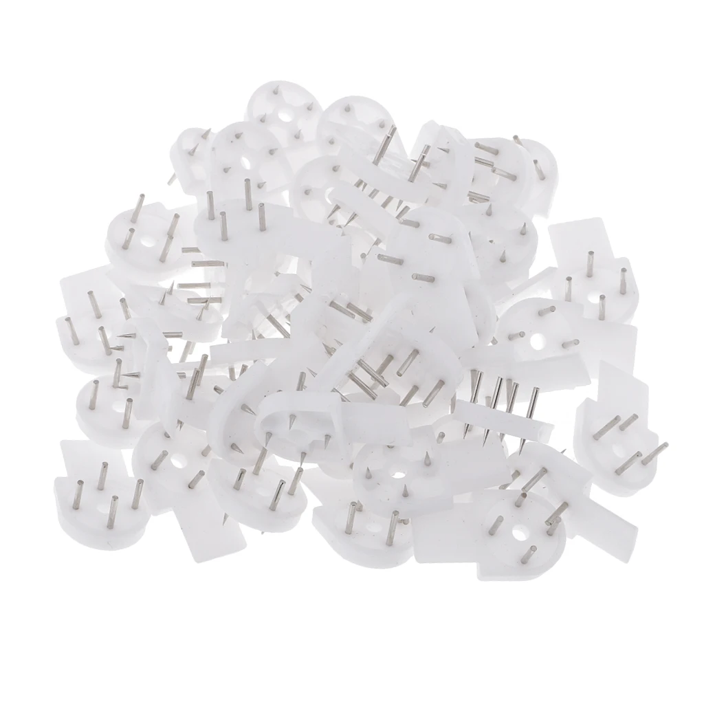 50x 34x19mm Plastic HARD WALL PICTURE HOOK Frame Photos Mirror Hanging White