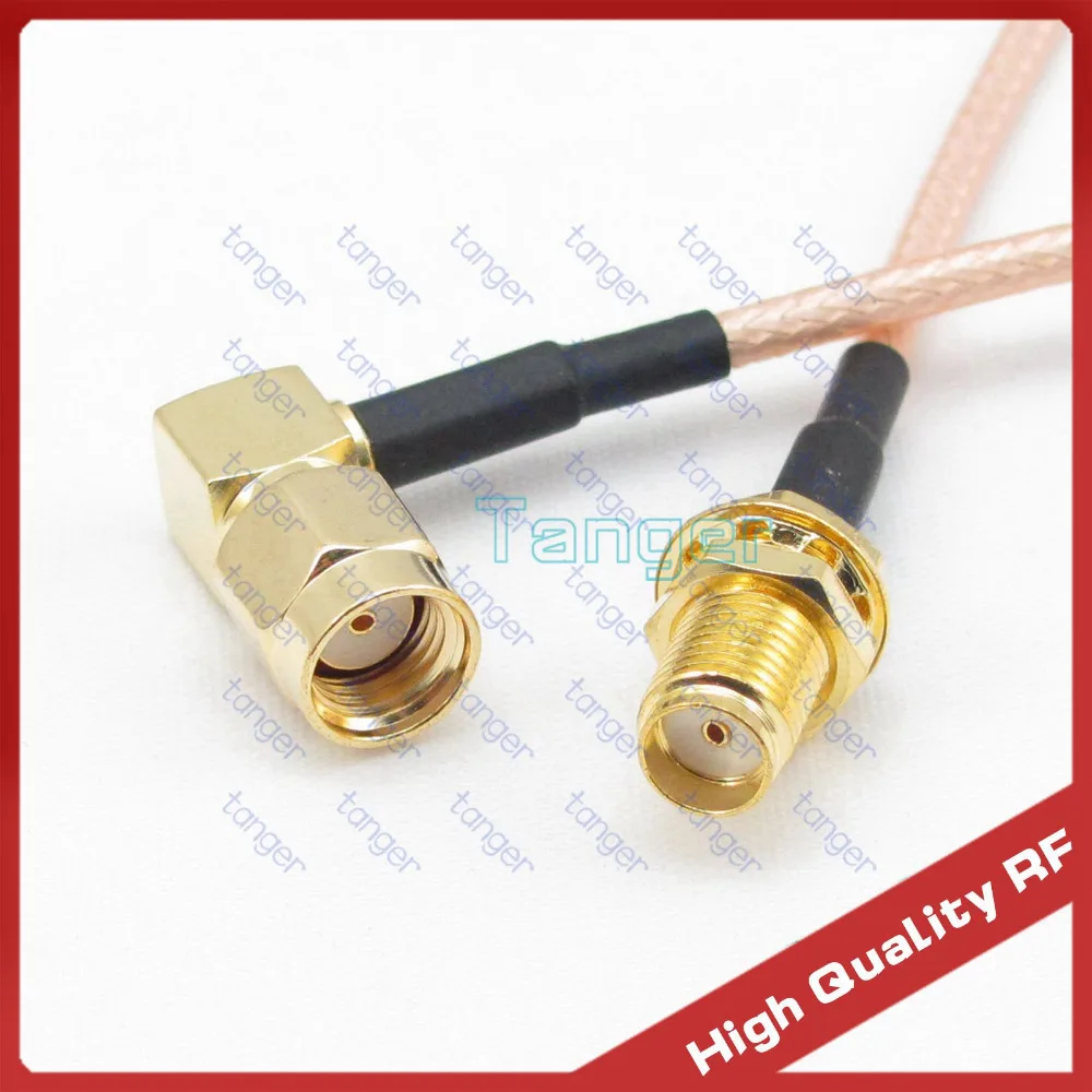 

RG316 RF Coaxial Pigtail Jumper cable 3feet 100cm Low Loss Cable with RP-SMA male right angle to SMA female jack connector