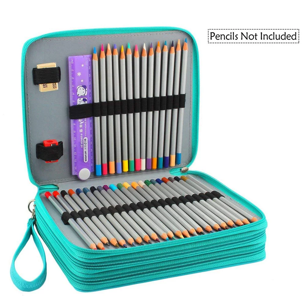 

124 Holders Pencil Case Large Capacity for Art Pens Waterproof PU Leather Pencils Bag Storage Box School Stationery Supplies