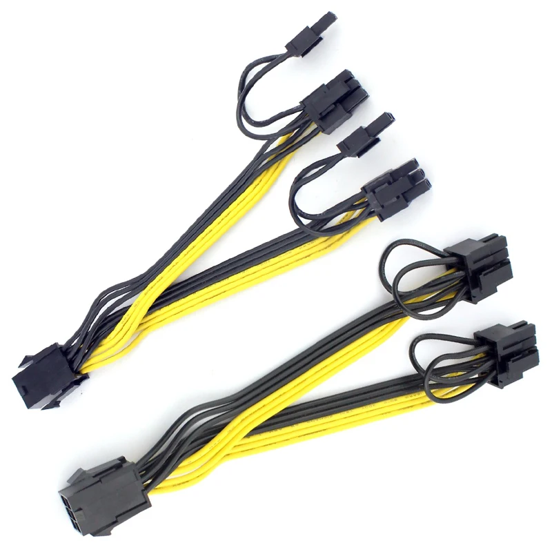 Кабель SENLIFANG PCI E PCIE 6p Женский на двойной 8pin 6 + 2 Мужской Графический видеокарта