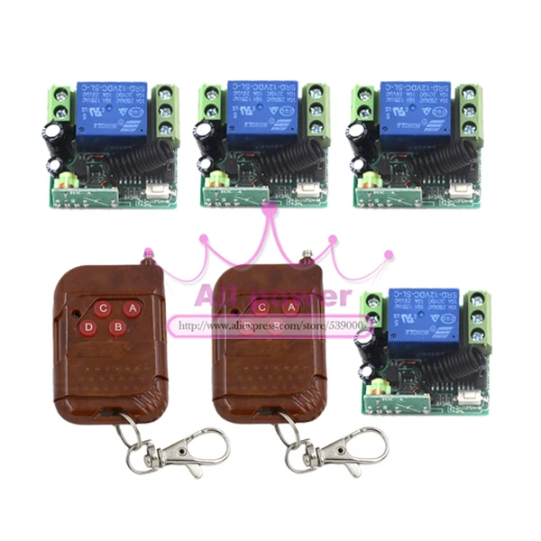 

NEW! DC12V 4 Relay CH Momentary Toggle Latched RF Remote Control Switch System . Wireless Receiver&Transmitter LED SMD ON OFF