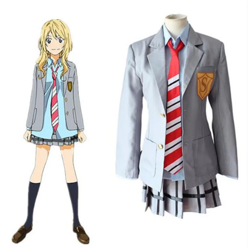 Костюмы для косплея аниме BOOCRE Your Lie in April Miyazono Kaori комплекты школьной формы (пальто