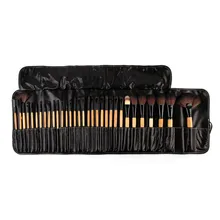 32 PCS Pro Makeup Cosmetic Brushes Wood Brushes Kit Brush Set in Pouch Case