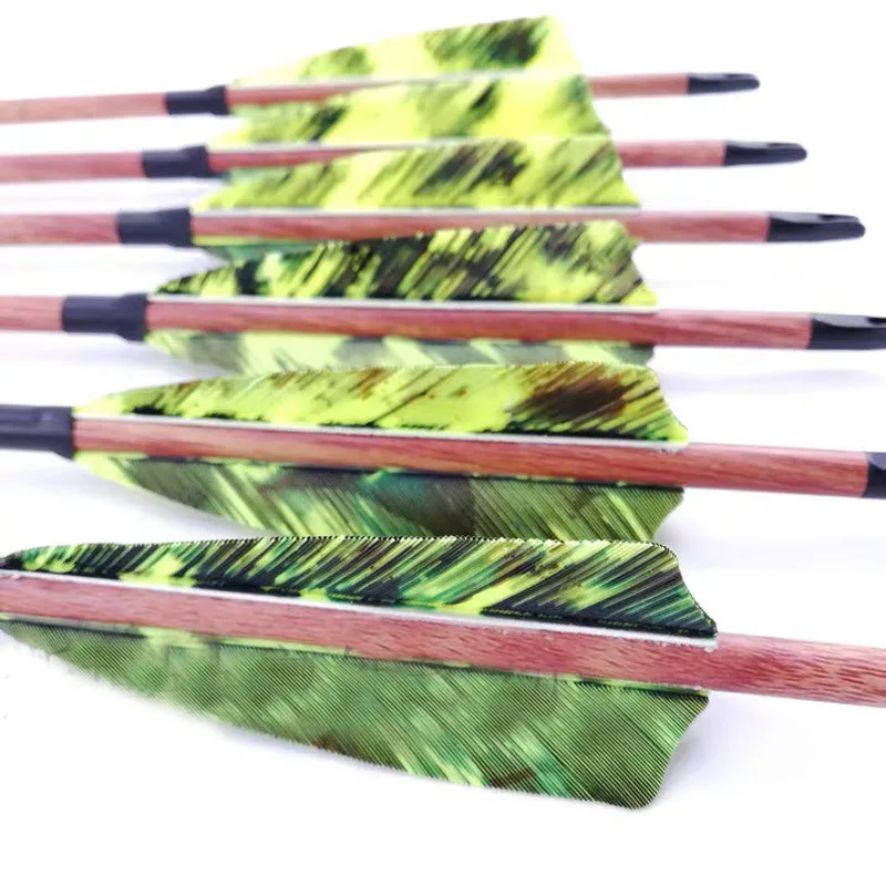 

12pcs Wood Skin Pure Carbon Arrows Spine 400 500 600 ID 6.2mm 32" 4inch Turkey Feathers 100gr Arrow Head Traditional Bow Hunting
