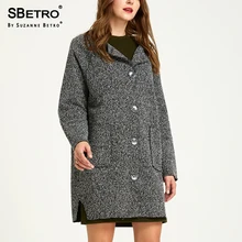 SBetro By Suzanne Betro Women Coats Jacket Medium Long Tweed CrewNeck Raglan Boxy Unlined Long Sleeve Coat Ladies Overcoat Top SBetro By Suzanne Betro Women Coats Jacket Medium Long Tweed CrewNeck Raglan Boxy Unlined Long Sleeve Coat Ladies Overcoat Top