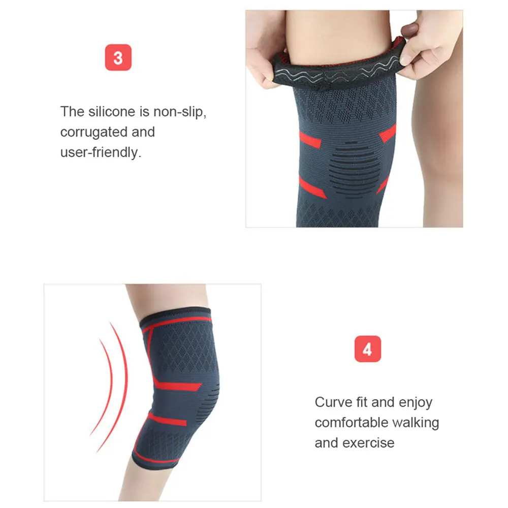 1 пара коленного бандажа Поддержка Компрессионные рукава для артрита, ACL, бега, облегчения боли восстановления травм баскетбола и других