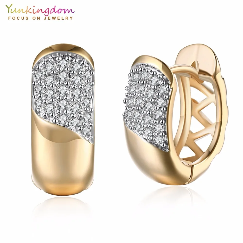 Yunkingdom Brand Wholesale Circle Hoop Earrings for Women Fashion Vintage Gold Color Earring ...