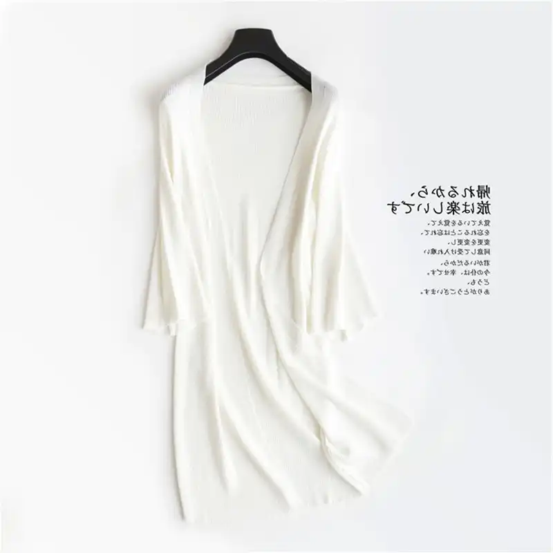 Thin white long cardigan Clearance