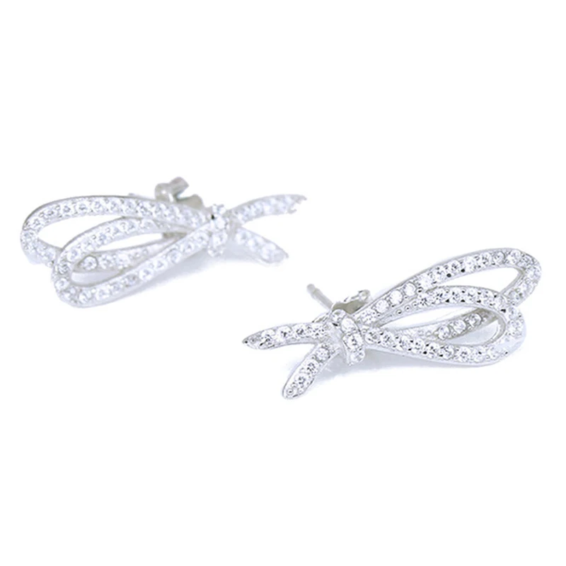 

DERMSPE S925 Sterling Silver TIFF New Haute Couture Micro Inlay Butterfly Earrings Fashion Temperament Wild Female