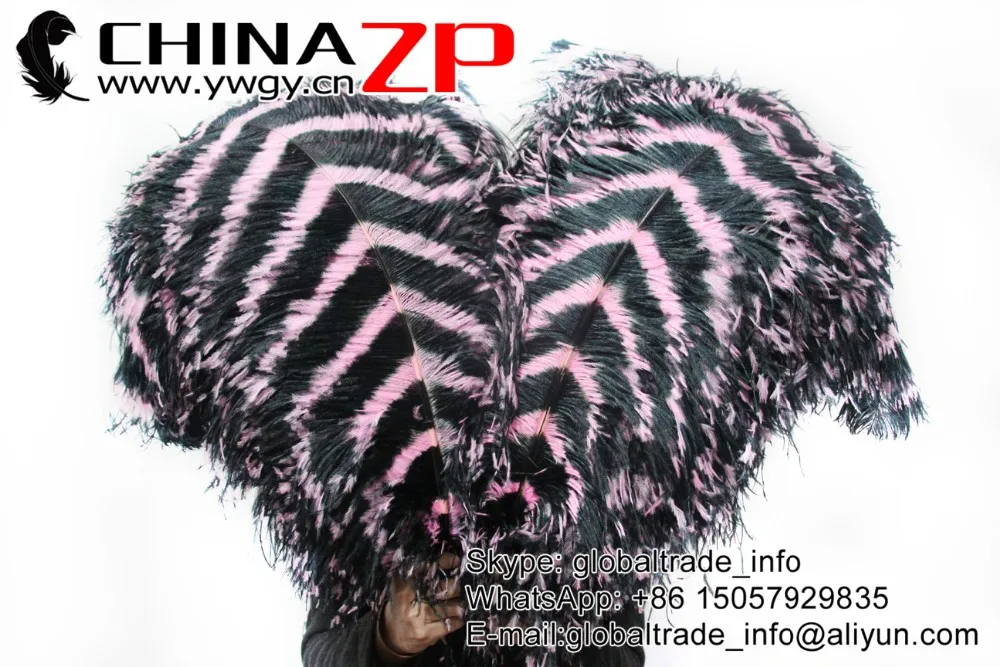 large ostrich feathers party wedding decorations -pink and black (1)