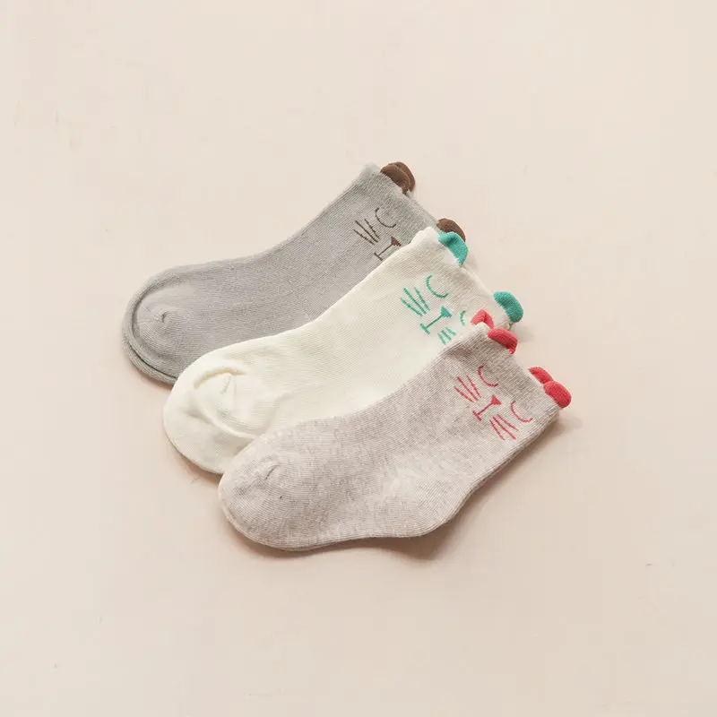 3 Pairs/Lot Children Socks Cotton Lion Animal Cartoon Breathable Mid Tube Cute Socks for Kids Baby Boys Girls Free Shipping 
