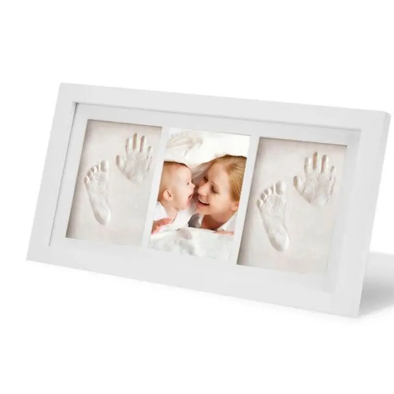 

Baby Kid Children Foot Finger Hand Wooden Photo Frame Set Print Clay Ink Kit Gift Memory