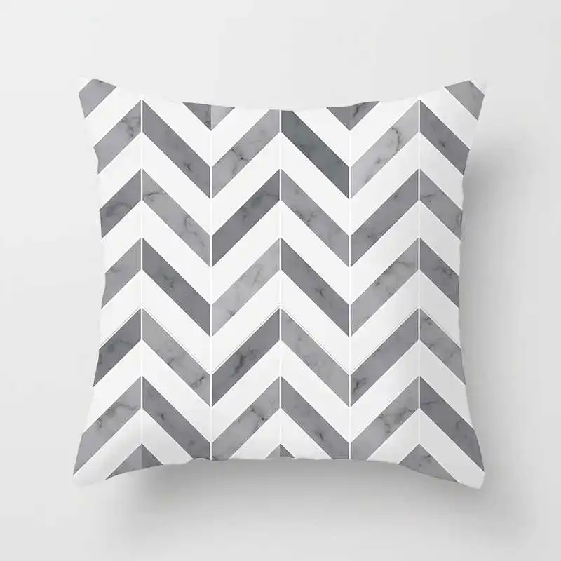 Nordic black and white geometric plaid stripes cushion cover (21)