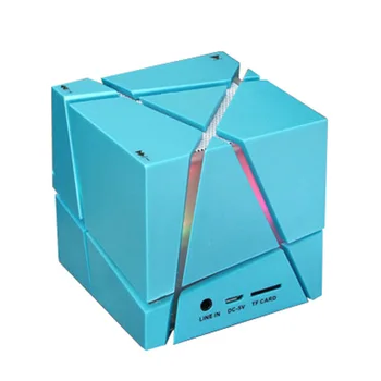 

Qone LED Creative Portable cube type Bluetooth Speaker Blue