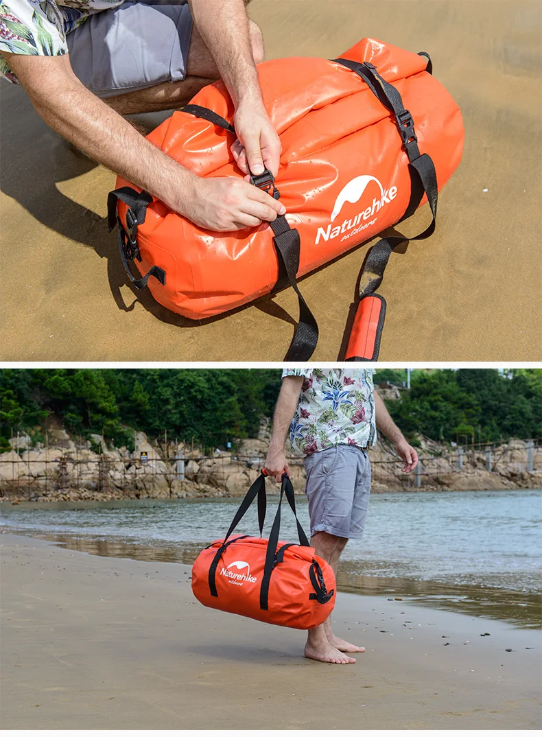 NatureHike водонепроницаемая сумка верблюжья сумка рюкзак для пляжа рафтинг дрейфующий плавательный водонепроницаемый мешок 40L-60L