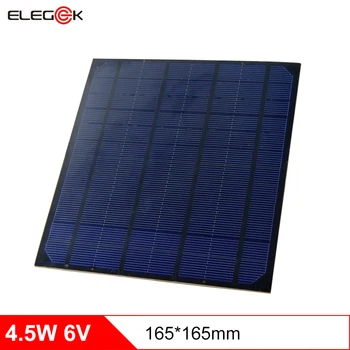 

ELEGEEK 4.5W Monocrystalline Silicon Solar Cell Panel 750mA DIY PET Solar Panel Module 6V for Mini Solar System Test 165*165mm