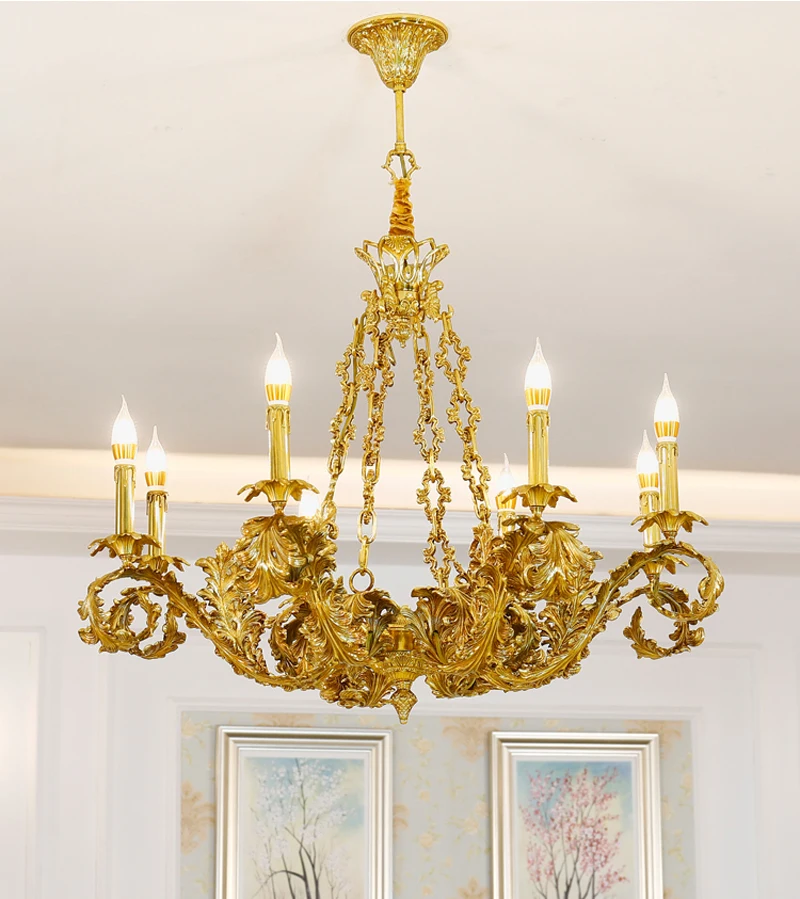 

Phube Lighting French Style Copper Chandeliers Hotel Villa Chandeliers Crystal Chandelier Lustre Lamps Lighting Free Shipping