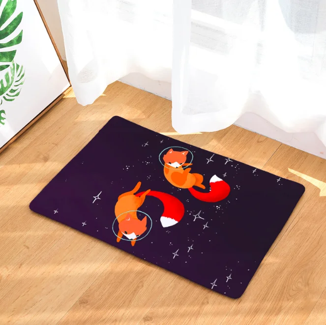 Si-fi Space Cat Кролик половой коврик с оленями Ванна Кухня ковер декоративные Противоскользящие коврики номер автомобиля пол бар Rugs домашний декор для дверей подарок - Цвет: Цвет: желтый