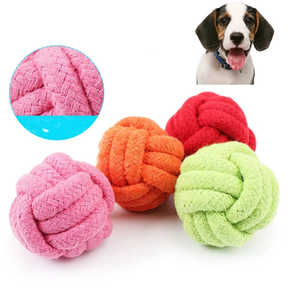 Cute Candy Pets Rope Ball Toy Biting Ball Colorful Squeak Toy Dog Toy