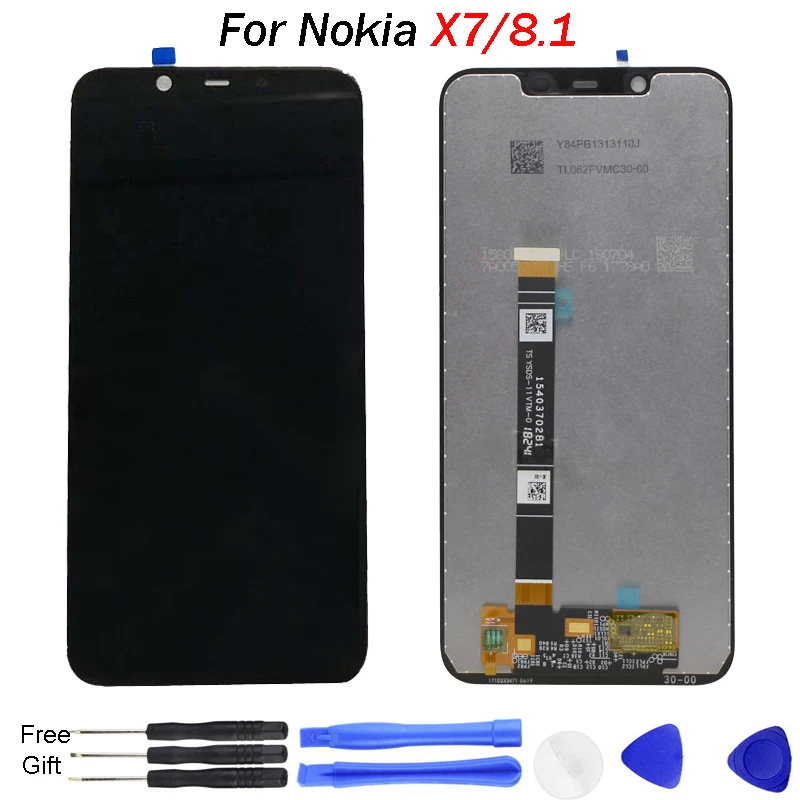 

Original For Nokia X7 LCD Display 10 Touch Panel Screen For Nokia 8.1 Screen display TA-1131 LCD Digitizer Replacement Spare LCD