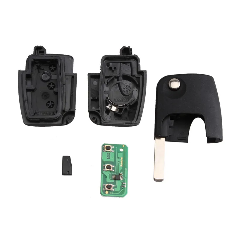 BHKEY 433Mhz 3Buttons Folding Remote Car key For Ford 4D60 4D63 <br />Chip For Ford Focus 2 3 mondeo Fiesta key Fob HU101 Blade-in Car Key <br />from Automobiles 
